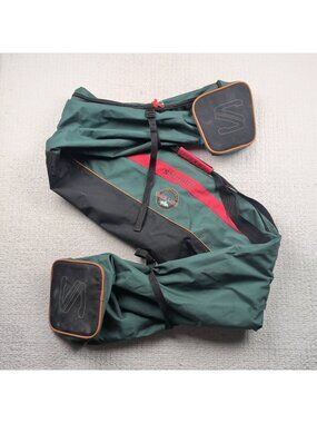 Vintage 90s Salomon Club Line Ski Travel Bag Green / Black Retro Cabin Chalet